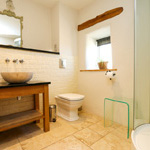 tasteful bathroom with sink and shower